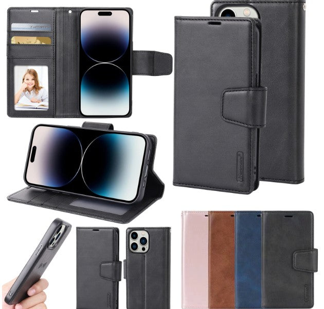 iPhone 15/14/13/16e Hanman 2 In 1 Detachable Magnetic Wallet Case (MagSafe)
