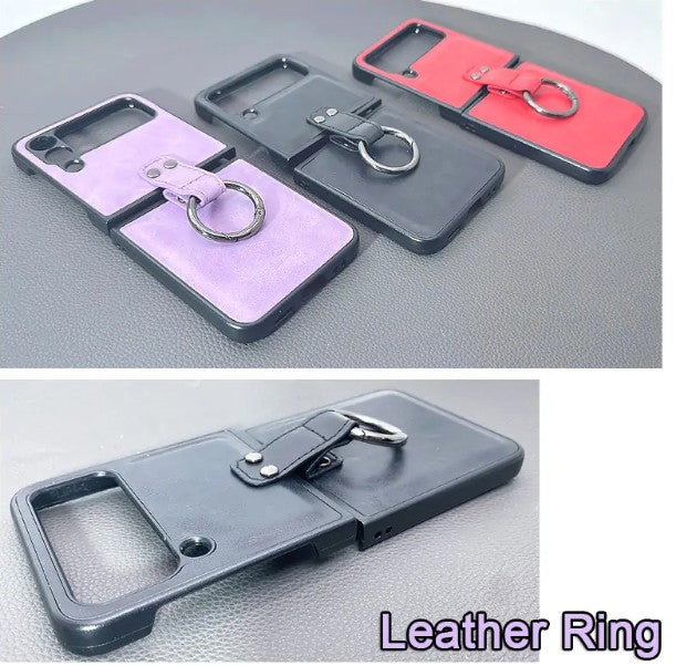Samsung Z Flip 7 FE / Z Flip 6 Leather Ring Case