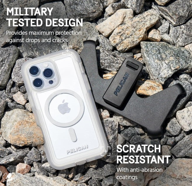 iPhone 16 Pro Pelican Voyager MagSafe Case with Holster - Clear