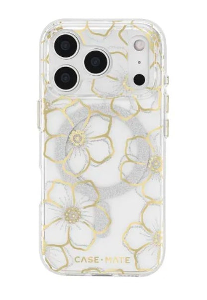 iPhone 17 Pro Max Case-Mate Floral Gems MagSafe Case - Gold