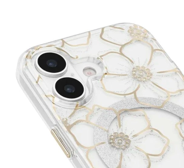 iPhone 17 Case-Mate Floral Gems MagSafe Case - Gold