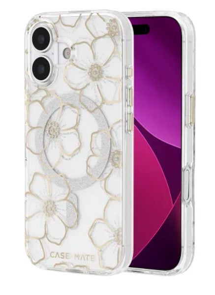 iPhone 17 Case-Mate Floral Gems MagSafe Case - Gold
