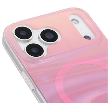 iPhone 17 Pro Case-Mate Peach Bubble MagSafe Case - Iridescent