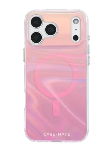 iPhone 17 Pro Case-Mate Peach Bubble MagSafe Case - Iridescent