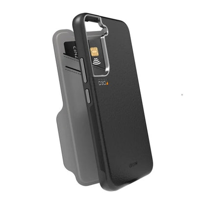 EFM Monaco Leather Wallet Case Armour with D3O 5G Signal Plus For Samsung Galaxy S22 Plus