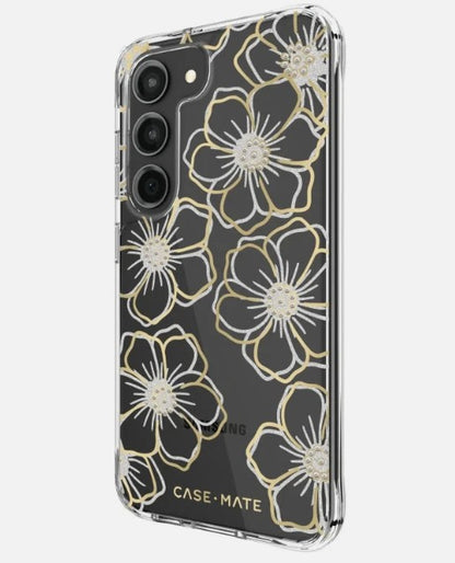 Samsung S23 Case-Mate Floral Gems Antimicrobial Case