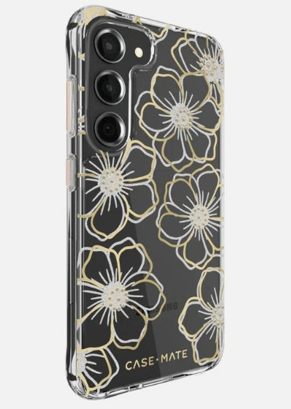 Samsung S23 Case-Mate Floral Gems Antimicrobial Case