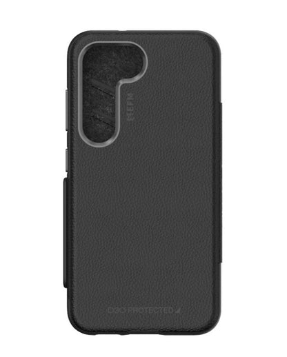 EFM Monaco Case Armour with ELeather and D3O 5G Signal Plus Technology For Samsung Galaxy S23 - Black/Space Grey