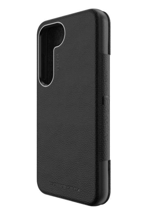 EFM Monaco Case Armour with ELeather and D3O 5G Signal Plus Technology For Samsung Galaxy S23 - Black/Space Grey