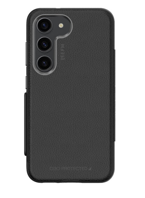 EFM Monaco Case Armour with ELeather and D3O 5G Signal Plus Technology For Samsung Galaxy S23 - Black/Space Grey