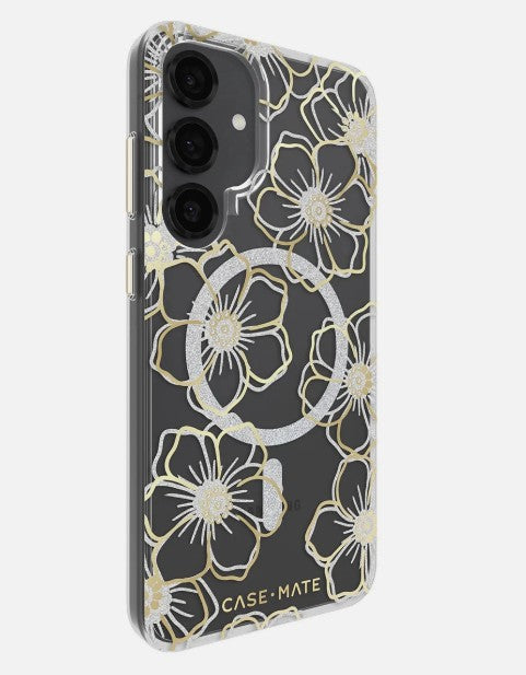 Samsung Galaxy S25 Plus Case-Mate Floral Gems Case (Gold w/ Magnet)