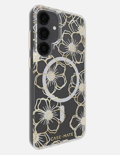 Samsung Galaxy S25 Plus Case-Mate Floral Gems Case (Gold w/ Magnet)